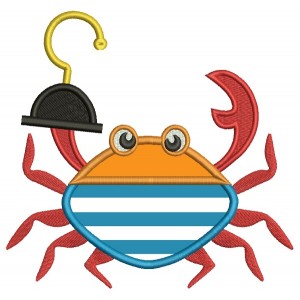 Pirate Crab Applique Machine Embroidery Design Digitized Pattern